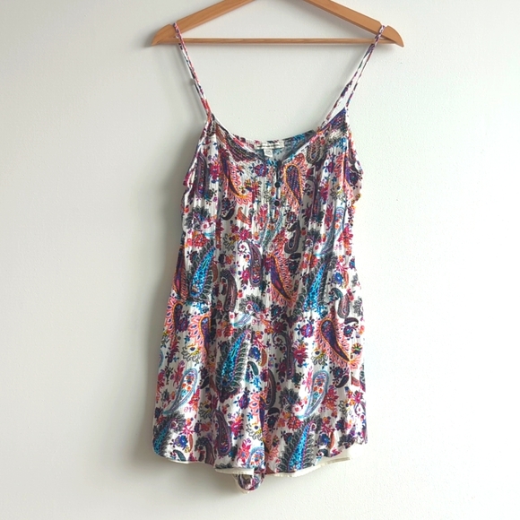 American Eagle Paisley Romper M - Picture 2 of 5
